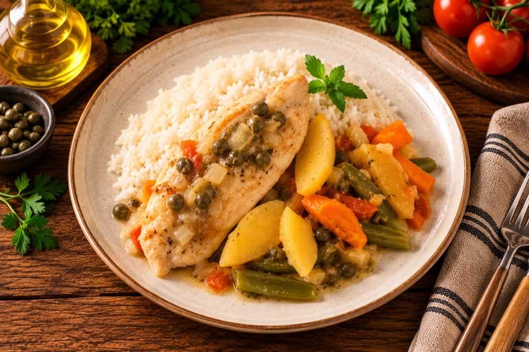 GT014 tilapia alcaparra legumes